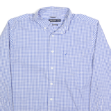 NAUTICA Mens Blue & White Check Shirt XL Button Down Long Sleeve Classic