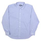 NAUTICA Mens Blue & White Check Shirt XL Button Down Long Sleeve Classic
