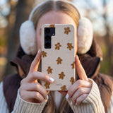 Seashell Gingerbread delight Samsung Galaxy S25 Case - Lifestyle photo showing phone case in use