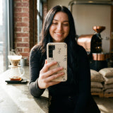 London Fog Martini Me Samsung Galaxy S25 Case - Lifestyle photo showing phone case in use