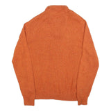 CHAPS Mens Orange Pullover Plain Roll Neck Basic Knit XL Button Collar Jumper