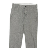 LEVI'S Womens Grey Cotton Blend Regular Fit Tapered Leg Trousers W30 L25 Casual