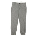 LEVI'S Womens Grey Cotton Blend Regular Fit Tapered Leg Trousers W30 L25 Casual