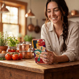 Seashell Sagittarius Archer Samsung Galaxy S25 Case - Lifestyle photo showing phone case in use