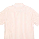 TOMMY HILFIGER Mens Pink & White Striped Shirt L Classic Cotton Blend Button Up