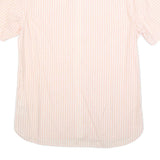 TOMMY HILFIGER Mens Pink & White Striped Shirt L Classic Cotton Blend Button Up