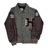 Hillside Football Neff Football Varsity Jacket - Large Burgundy Leather