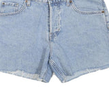 LEVI'S Womens Shorts Blue Denim Casual M W32 Cotton Blend Frayed Hem