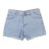 LEVI'S Womens Shorts Blue Denim Casual M W32 Cotton Blend Frayed Hem