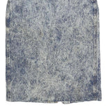 Womens Blue Acid Wash Pencil Knee Length Cotton Blend Skirt XS Button Front