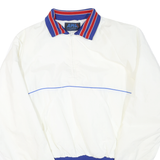 APHA Womens White Blue & Red Zip Jacket L Polyester Blend Plain Casual