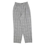 CARO'S THE CHARM Womens Regular Grey Check Zip Trousers W24 L26 Classic Fit