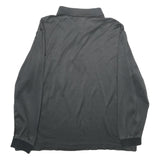 LACOSTE Mens Black Long Sleeve Plain Polo Shirt L Cotton Classic