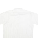 GENT TOP Mens White & Light Grey Striped Shirt L Cotton Blend Summer Casual