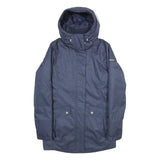 COLUMBIA Womens Navy Blue Outdoor Jacket XS Polyester Water Resistant Hooded Zip