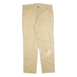 CARHARTT Mens Beige Relaxed Fit Straight Leg Trousers W40 L34 Durable Zip