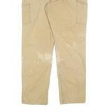 CARHARTT Mens Beige Relaxed Fit Straight Leg Trousers W40 L34 Durable Zip