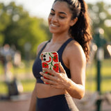 Seashell Tomato Tango iPhone 15 Case - Lifestyle photo showing phone case in use