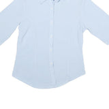 FASHION IMAGE Womens Blue Shirt XXS Polyester Blend Button Up Smart Casual