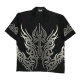 Dragonfly Hip Hop Short Sleeve Shirt - Large Black Polyester