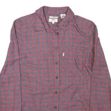 TOMMY HILFIGER Womens Red & Blue Check Shirt XS Cotton Blend Button Long Sleeve