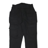 Mens Regular Fit Black Cotton Blend Trousers W28 L30 Cargo Style Pocketed
