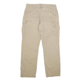 CARHARTT Mens Cotton Blend Beige Relaxed Straight Trousers W34 L30 Workwear
