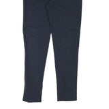 UTERQUE Mens Cotton Blend Navy Blue Regular Fit Straight Trousers W30 L28 Zip