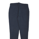 UTERQUE Mens Cotton Blend Navy Blue Regular Fit Straight Trousers W30 L28 Zip