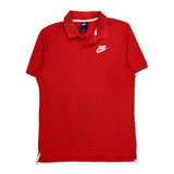 Nike Polo Shirt - Medium Red Cotton