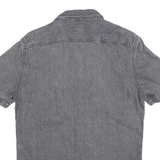 LEVI'S Mens Grey & Black Denim Shirt S Cotton Short Sleeve Casual