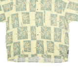 NATURAL ISSUE Mens Green & Cream Rayon Shirt XL Botanical Pattern Casual Summer
