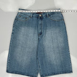 Hip Hop Three Denim Shorts - 34W 14L Blue Cotton