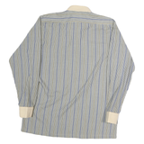 REGAL Mens Blue Beige Check Shirt L Long Sleeve Cotton Blend Classic Style