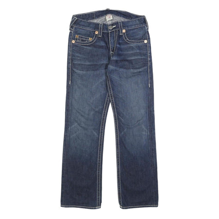 TRUE RELIGION Mens Jeans Blue Relaxed Straight Denim Medium W32 L34 Stylish
