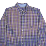 CHAPS Mens Purple & White Check Shirt M Classic Button-Down Collar Long Sleeve
