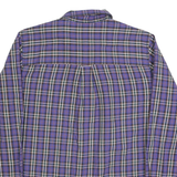 CHAPS Mens Purple & White Check Shirt M Classic Button-Down Collar Long Sleeve