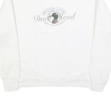 DUCK HEAD Womens White Sweatshirt L Cotton Blend Crew Neck Classic Logo