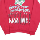 FREEZE Womens Red Here Is Your Mistletoe Kiss Me Crew Neck L Sweatshirt