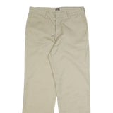DICKIES Mens Cotton Blend Beige Regular Straight Trousers W31 L32 Classic