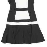 KAREN MILLEN Womens Black & White Cotton Blend Fit & Flare Woven Sleeveless UK