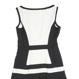 KAREN MILLEN Womens Black & White Cotton Blend Fit & Flare Woven Sleeveless UK