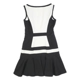 KAREN MILLEN Womens Black & White Cotton Blend Fit & Flare Woven Sleeveless UK
