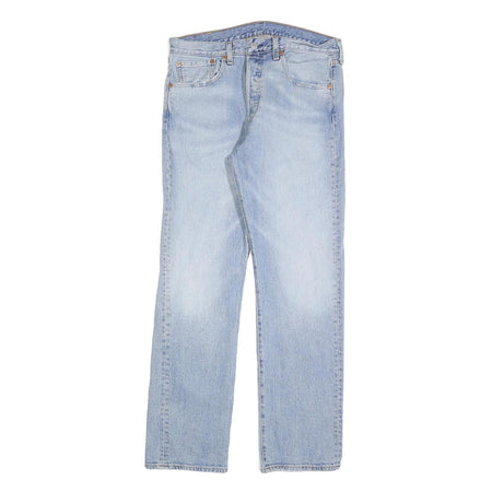 LEVI'S 501 Mens Jeans Blue Regular Straight Denim Light W32 L30 Classic Button