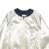 L.A AIR LINE Mens White & Navy Bud Light Sports Satin Zip Jacket XL