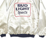 L.A AIR LINE Mens White & Navy Bud Light Sports Satin Zip Jacket XL