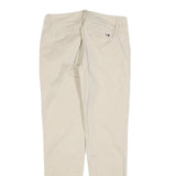 TOMMY HILFIGER Womens Slim Beige Cotton Blend Zip Trousers W28 L30 Classic