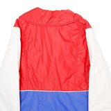 HCC Womens Red & Blue White Zip Jacket UK 10 Woven Colourblock Sporty Retro
