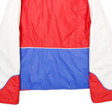 HCC Womens Red & Blue White Zip Jacket UK 10 Woven Colourblock Sporty Retro