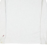 LEAGUE Mens White Pullover Sweatshirt L Button Neck Logo Casual Cotton Blend